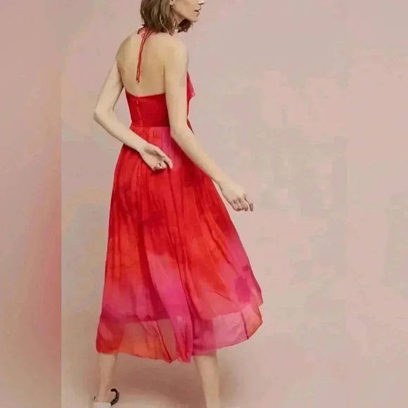 NWT Anthropologie Tracy Reese Cascade Dress Ombre Midi Halter Party - Picture 3 of 9